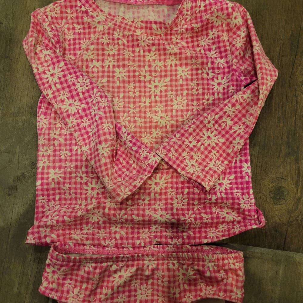 Lilly Pulitzer Kids Swim Suit Set in Pink and White
